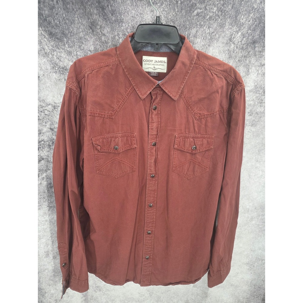 Cody James Western Shirt Mens XL Brown Pearl Snap Cowboy Rodeo Vaquero Country